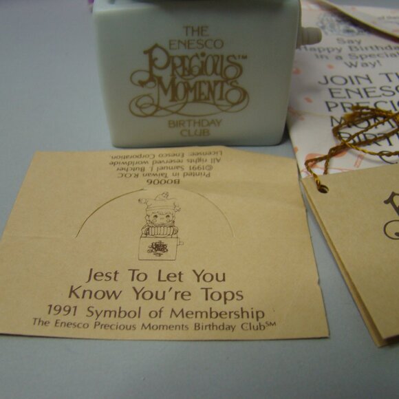 Pair of Precious Moments Symbol of Membership 1990 & 1991 B-0005 & B-0006 Enesco - Picture 4 of 16